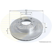 Comline 2 x Internally Vented Brake Discs fits Hyundai Amica 1998-2010 1.0 1.1