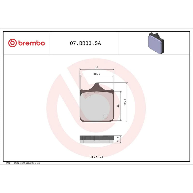 Brembo 4 x Front Brake Pad Set fits Aprilia Rsv 1998-2011