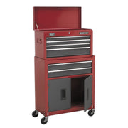 Sealey Topchest & Rollcab Combination 6 Drawer with Ball-Bearing Slides- Red Sealey - Dynamic Drive