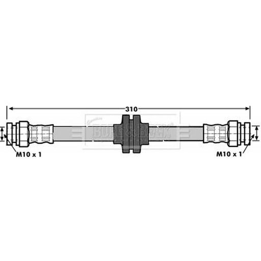 Borg & Beck Brake Hydraulic Hose Line Rear BBH6956