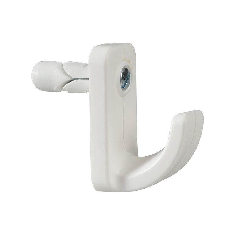 Plasplugs White Single Hollow Door Hook Pack of 1 Plasplugs - Town Tools