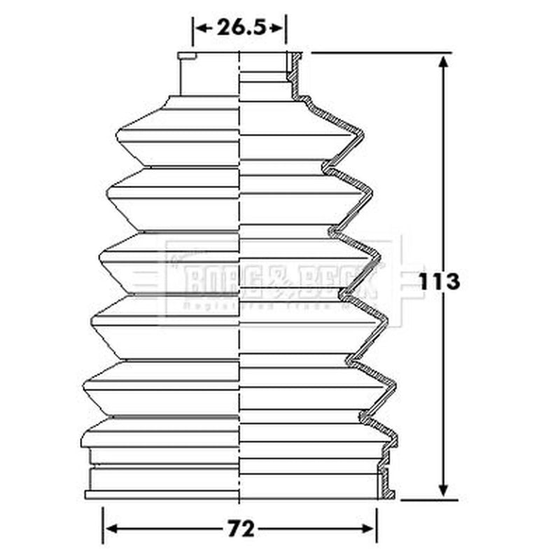 Borg & Beck Drive Shaft Bellow Kit transmission sided T BCB6268