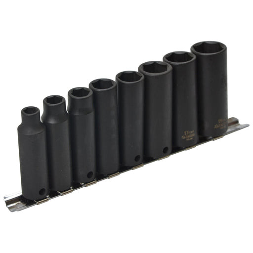 Teng Tools 3/8" Deep Impact Socket Clip Rail Set ANSI 8 Pieces Teng Tools - Dynamic Drive