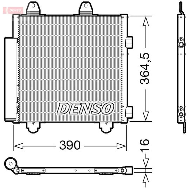 Denso Air Conditioning Condenser fits Citroën C1 II 2014-2021 1.0 1.2