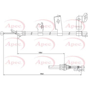 Apec Handbrake Cable Right Rear fits Toyota Yaris/Vitz 1999-2005 1.0 1.3 1.4