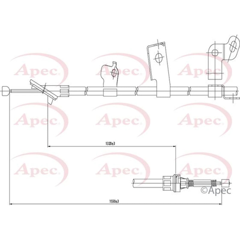 Apec Handbrake Cable Right Rear CAB1538