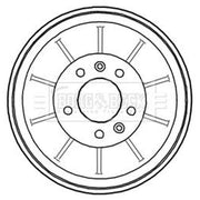 Borg & Beck Brake Drum Assembly Rear BBR7203