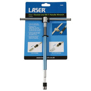 Laser 2-In-1 Socket & Bit T-Handle Spinner 1/4"D 7808 Laser - Dynamic Drive