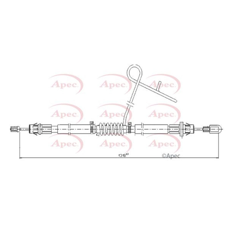 Apec Handbrake Cable Right Rear fits Ford Tourneo Custom V362 Bus 2012-2015 2.2