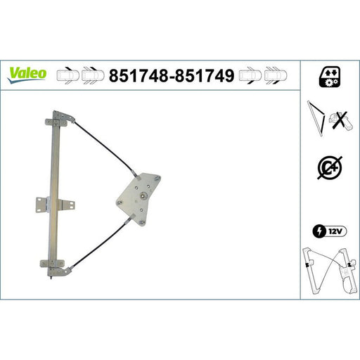 Valeo Electric Window Regulator Lifter Right Front 851749