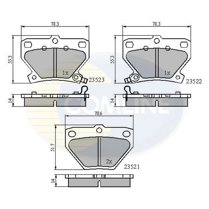 Comline Front & Rear Brake Discs & Pads fits Toyota Corolla 2002-2007 2.0
