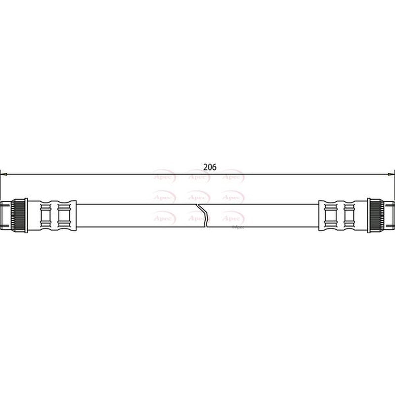 Apec Brake Hydraulic Hose Line Rear fits Renault Avantime 2001-2003 2.0 3.0