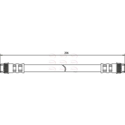 Apec Brake Hydraulic Hose Line Rear fits Renault Avantime 2001-2003 2.0 3.0