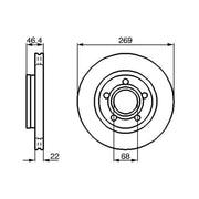 Bosch 2 x Brake Discs fits Audi A8 D2 1994-2002 2.5 2.8 3.3 3.7 4.2 6.0