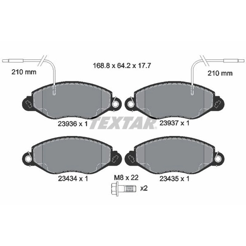 Textar Front Brake Pad Set 2393601