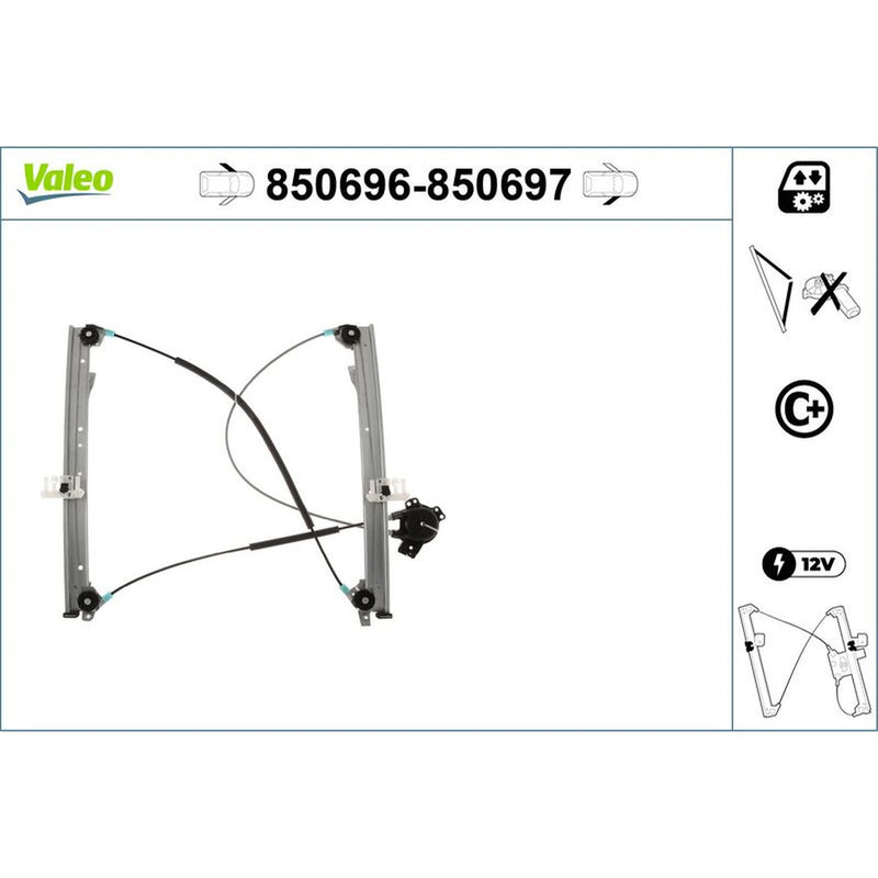 Valeo Electric Window Regulator Lifter Right Front 850697