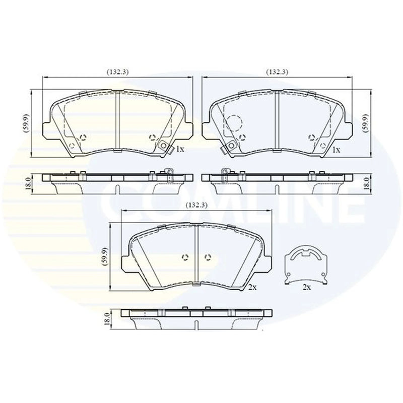 Comline Front & Rear Brake Discs & Pads fits Kia Stonic 2021 on 1.0
