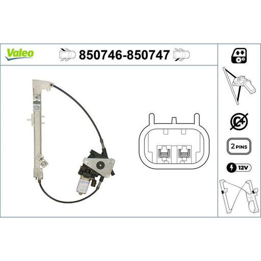 Valeo Electric Window Regulator Lifter Left Rear 850746