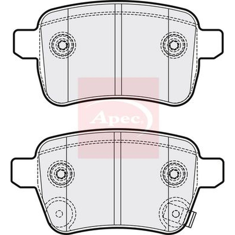 Apec Rear Brake Pad Set fits Fiat 500L 2013-2014 1.4 1.6