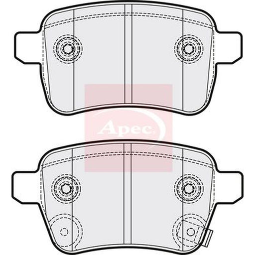 Apec Rear Brake Pad Set fits Fiat 500L 2013-2014 1.4 1.6