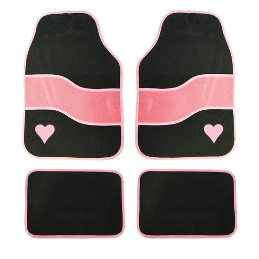 Streetwize Set of 4 Pink Heart Velour mats fits Vauxall Corsa Adam Astra