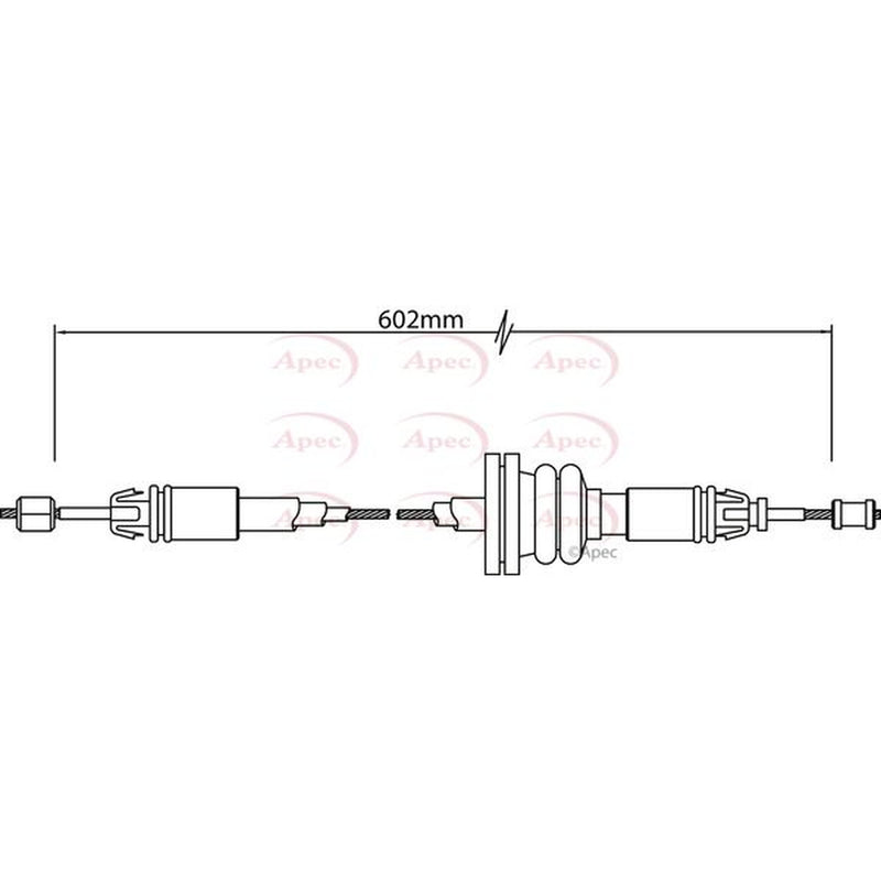 Apec Handbrake Cable Front fits Opel Vivaro A 2001-2014 1.9 2.0 2.5
