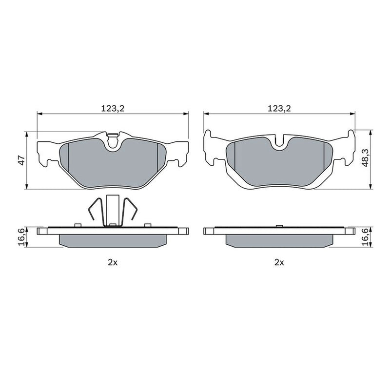 Bosch Front & Rear Pads fits BMW 1 2004-2013