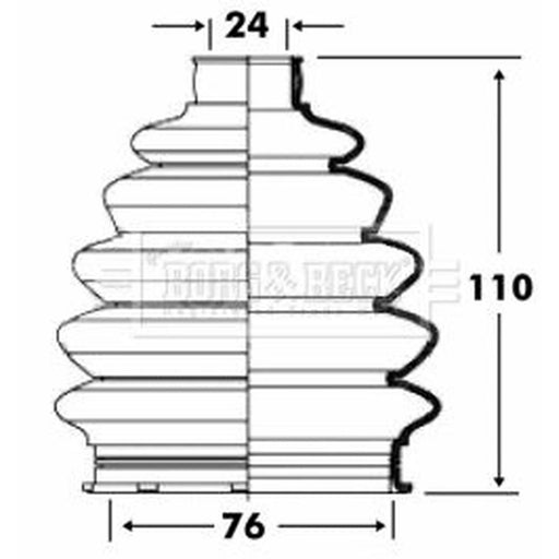 Borg & Beck Drive Shaft Bellow Kit Wheel Side Thermoplast BCB6081