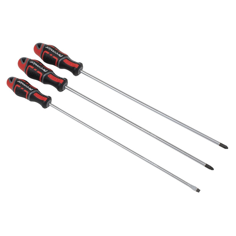 Sealey Premier Premier GripMAX Extra-Long Screwdriver Set 3pc AK4372 Sealey Premier - Dynamic Drive