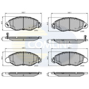 Comline 4 x Front Brake Pad Set fits Ford Transit 2000-2006 2.0