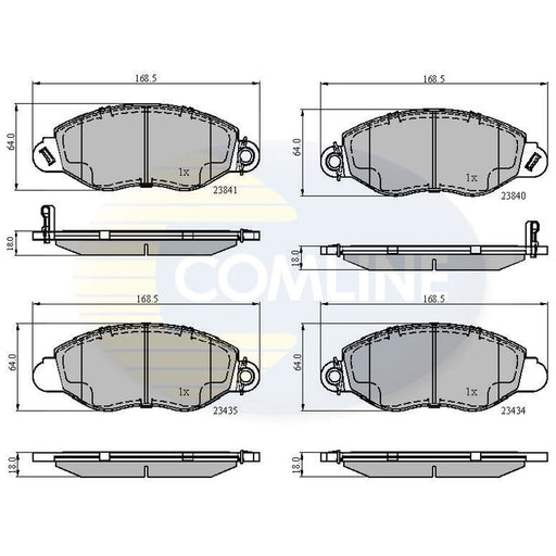 Comline 4 x Front Brake Pad Set fits Ford Transit 2000-2006 2.0