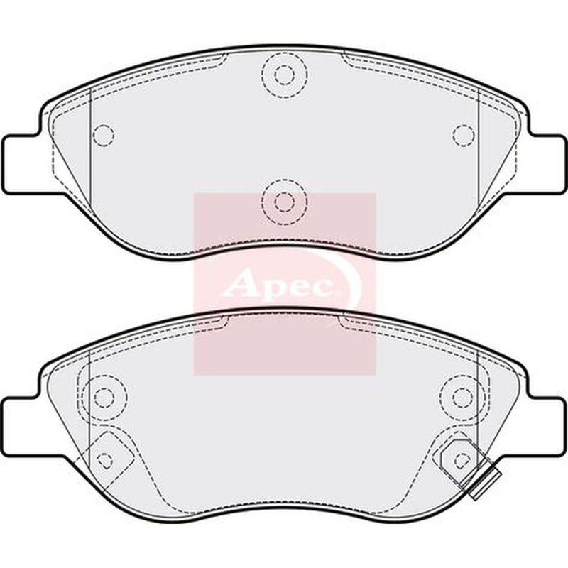 Apec Front Brake Pad Set fits Fiat Tipo 2015-2020 1.4 1.6