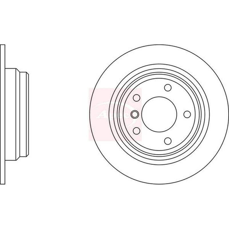 Apec 2 x Solid Brake Discs fits BMW 5 1995-2003