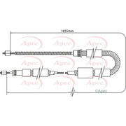Apec Handbrake Cable Left Rear fits Peugeot 306 1993-2001 1.4 1.8 1.9 2.0