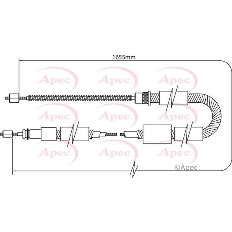 Apec Handbrake Cable Left Rear fits Peugeot 306 1993-2001 1.4 1.8 1.9 2.0