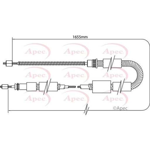 Apec Handbrake Cable Left Rear CAB1337