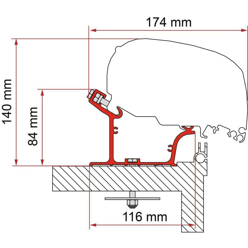 Fiamma F80 Adapter Adria Caravan 600 (98655Z144) Fiamma - Dynamic Drive