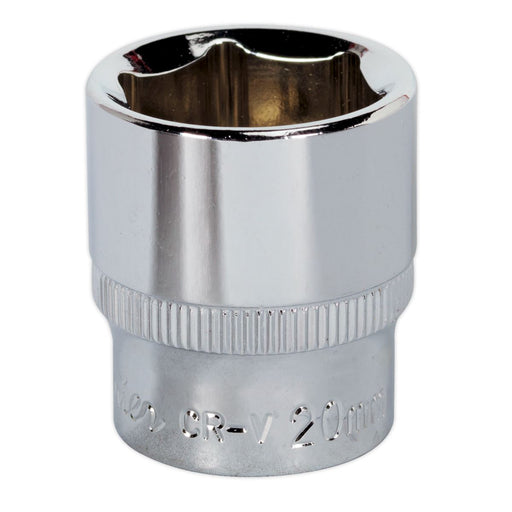 Sealey WallDrive Socket 20mm 3/8"Sq Drive Fully Polished SP3820 Sealey - Dynamic Drive
