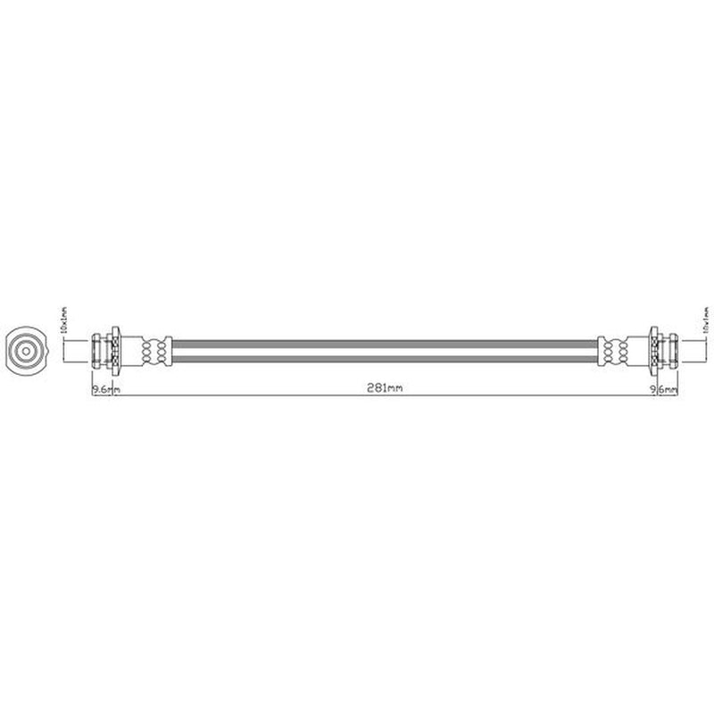 Abtex Brake Hydraulic Hose Line Rear fits Nissan Micra C+C III 2005-2010 1.4 1.6