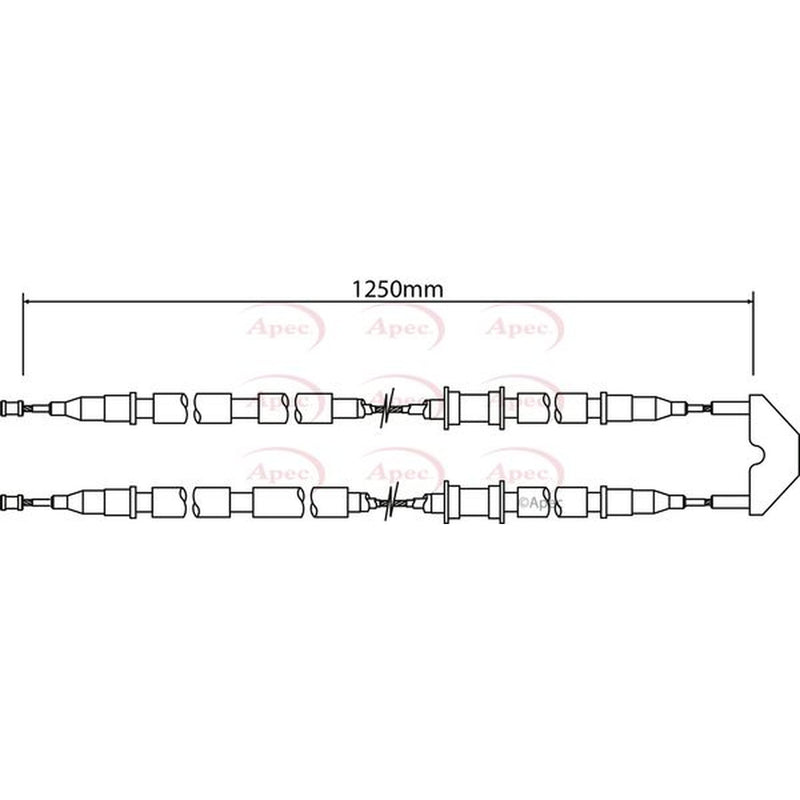 Apec Handbrake Cable Centre fits Opel Astra F Estate 1991-1998 1.6