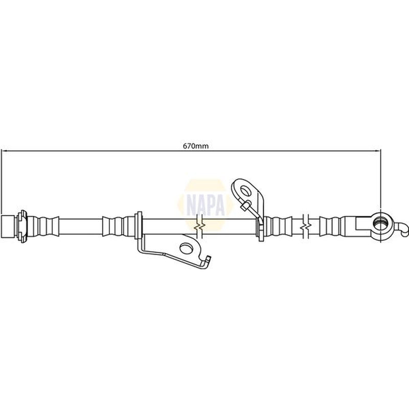 NAPA Brake Hydraulic Hose Line Front Right fits Toyota Auris 2006-2018