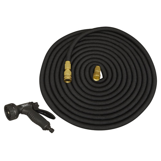 Sealey Ø17mm Expandable Garden Hose Black 30m Premium GH30E Sealey - Dynamic Drive