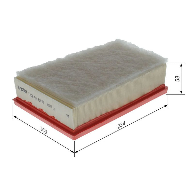 Bosch Engine Air Filter fits Renault Koleos I 2008-2013 2.0