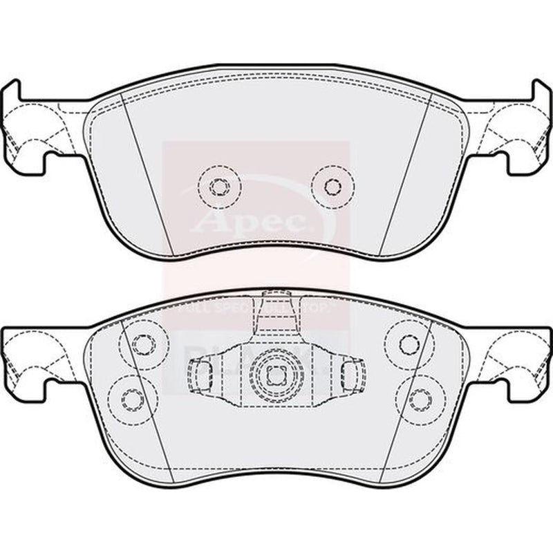 Apec Black Front Brake Pad Set fits Ford Fiesta VII 2017-2021 1.0 1.1 1.5