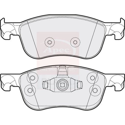 Apec Black Front Brake Pad Set fits Ford Fiesta VII 2017-2021 1.0 1.1 1.5