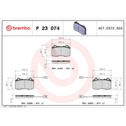 Brembo 4 x Front Brake Pad Set fits Alfa Romeo 147 2003-2010 3.2