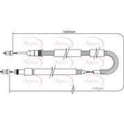 Apec Handbrake Cable Left Rear fits Citroën Xsara 1997-2005 1.6 1.8 2.0