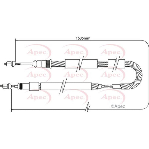 Apec Handbrake Cable Left Rear fits Citroën Xsara 1997-2005 1.6 1.8 2.0