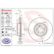 Brembo 2 x Brake Discs fits Mercedes-Benz Gle 2018-2023 167.119