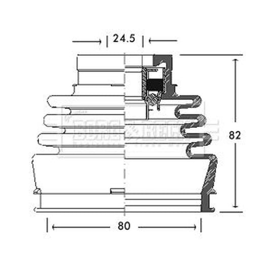 Borg & Beck Drive Shaft Bellow Kit transmission sided BCB2768